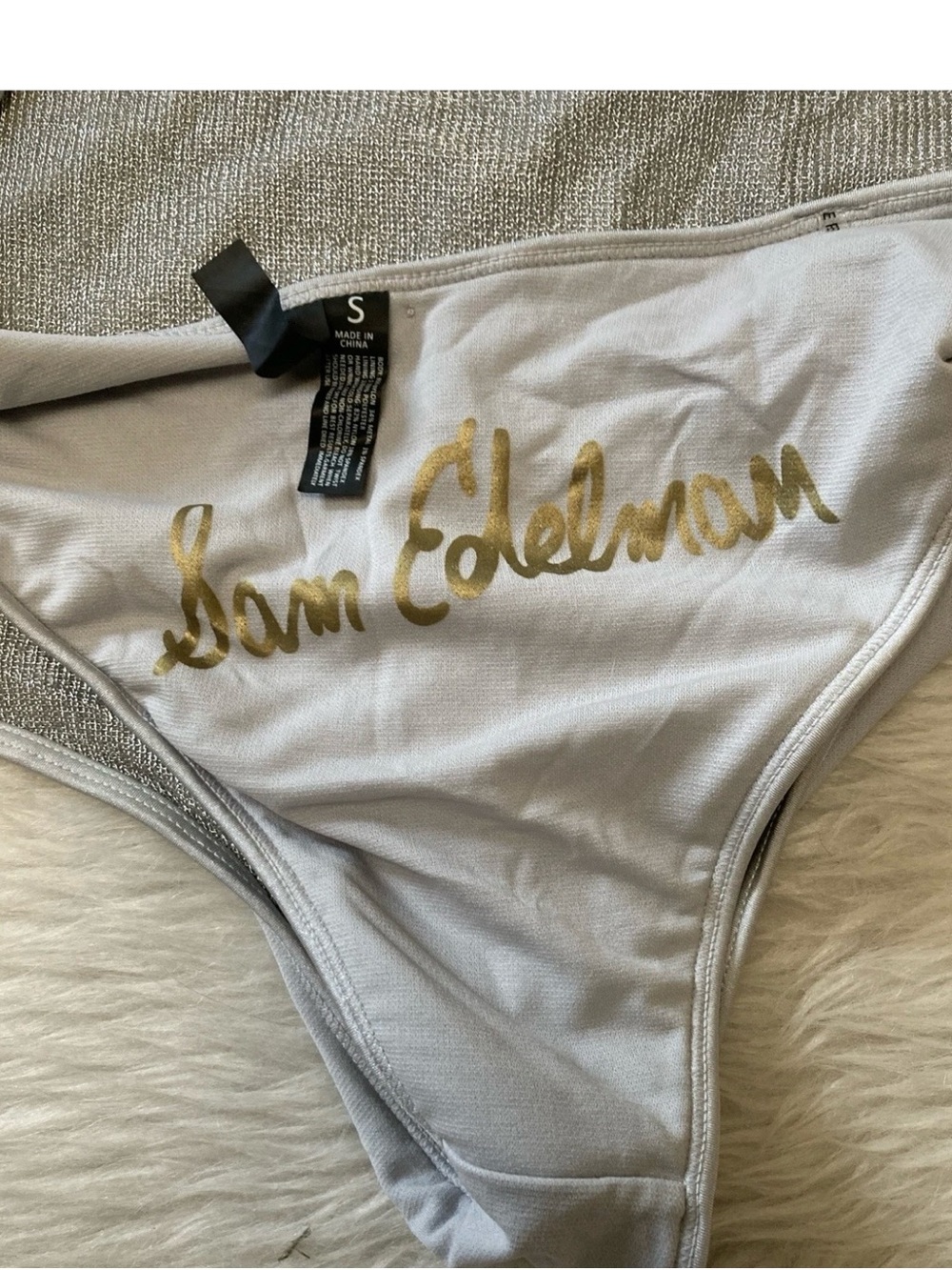 Sam Edelman Silver Halter-Style One-Piece - Picture 4 of 4